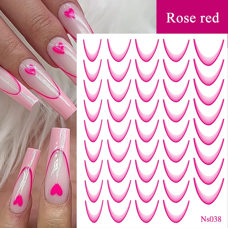 White Black French Line Nail Stickers Stripe 3D Gradient Lines Sliders DIY Stickers for Nails Nail Accessories Manicure Decor 3d french line nail stickers - White Black French Line Nail Stickers Stripe 3D Gradient Lines Sliders DIY Stickers for Nails Nail Accessories Manicure Decor