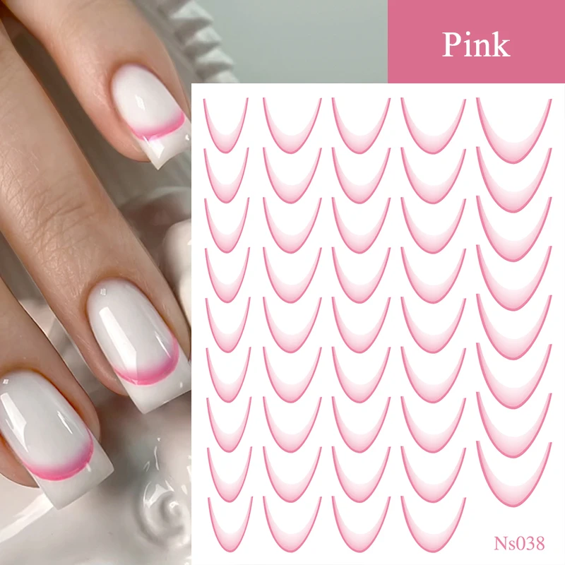 White Black French Line Nail Stickers Stripe 3D Gradient Lines Sliders DIY Stickers for Nails Nail Accessories Manicure Decor 3d french line nail stickers - White Black French Line Nail Stickers Stripe 3D Gradient Lines Sliders DIY Stickers for Nails Nail Accessories Manicure Decor