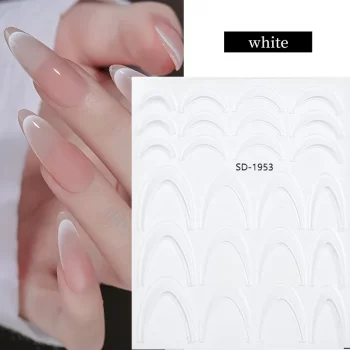 White and Black 3D French Line Nail Stickers – Gradient Stripe Sliders for DIY Manicure 3 83742 edbc0f