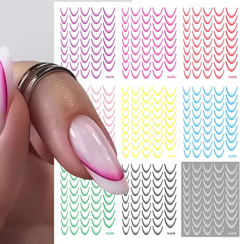 White Black French Line Nail Stickers Stripe 3D Gradient Lines Sliders DIY Stickers for Nails Nail Accessories Manicure Decor 3d french line nail stickers - White Black French Line Nail Stickers Stripe 3D Gradient Lines Sliders DIY Stickers for Nails Nail Accessories Manicure Decor