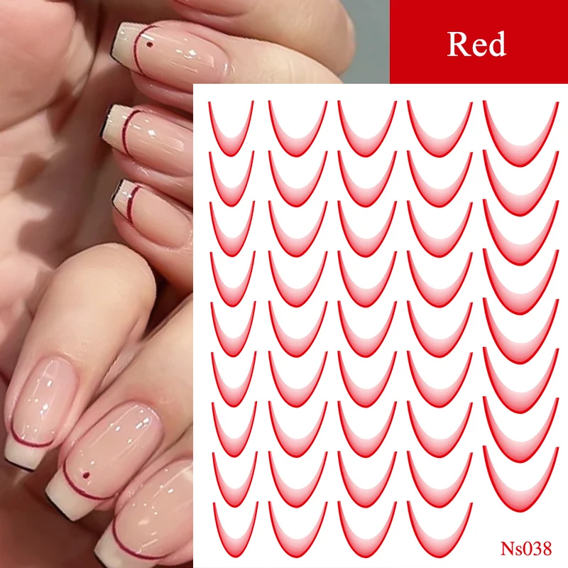 White Black French Line Nail Stickers Stripe 3D Gradient Lines Sliders DIY Stickers for Nails Nail Accessories Manicure Decor 3d french line nail stickers - White Black French Line Nail Stickers Stripe 3D Gradient Lines Sliders DIY Stickers for Nails Nail Accessories Manicure Decor