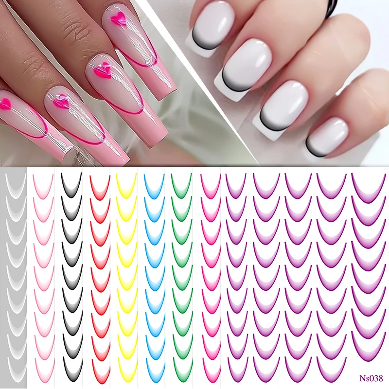 White Black French Line Nail Stickers Stripe 3D Gradient Lines Sliders DIY Stickers for Nails Nail Accessories Manicure Decor 3d french line nail stickers - White Black French Line Nail Stickers Stripe 3D Gradient Lines Sliders DIY Stickers for Nails Nail Accessories Manicure Decor