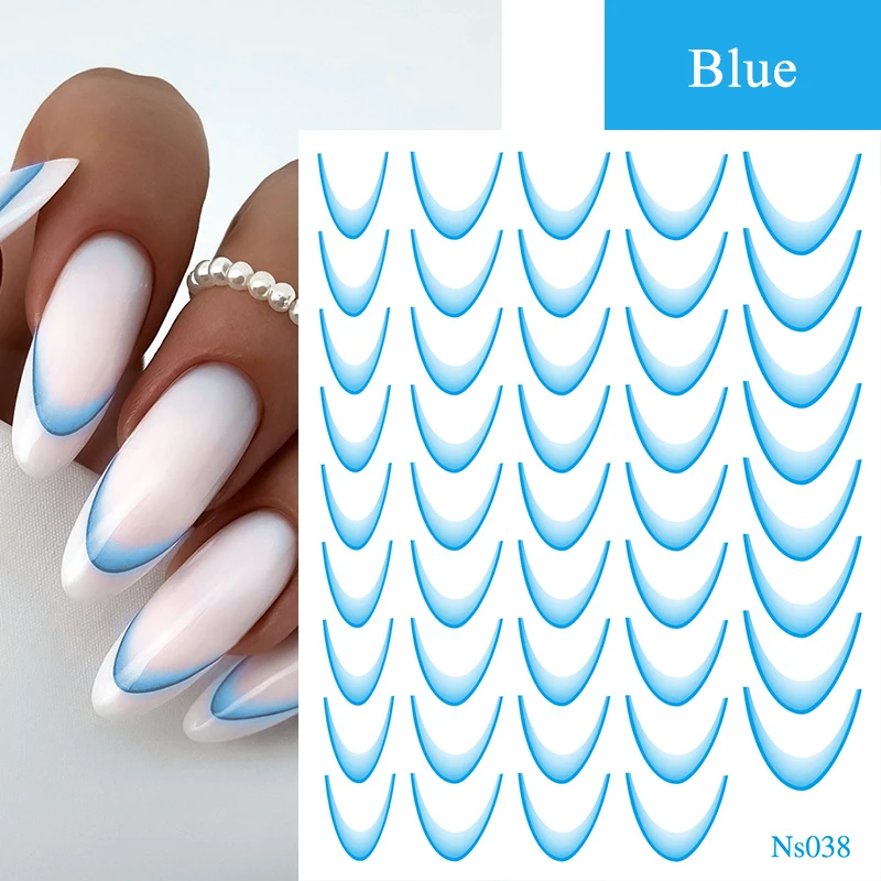 White Black French Line Nail Stickers Stripe 3D Gradient Lines Sliders DIY Stickers for Nails Nail Accessories Manicure Decor 3d french line nail stickers - White Black French Line Nail Stickers Stripe 3D Gradient Lines Sliders DIY Stickers for Nails Nail Accessories Manicure Decor