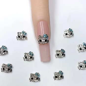 10 pcs Full Diamond Hello Kitty Nail Charms – 3D Kawaii Crystal Alloy Decorations 3 83810 2oz35r