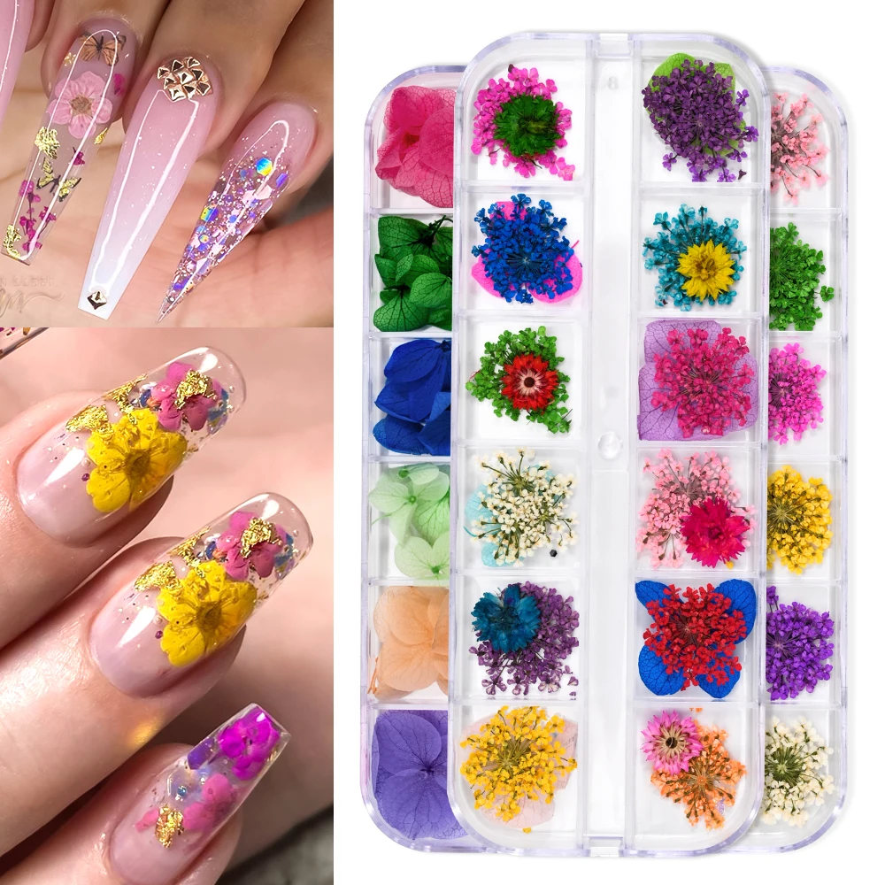 12 Colors Dried Flowers Nail Art Decoration 3D Natural Floral Colorful Dried Flower Charms Nail Decal DIY Craft Manicure Decorat 12 Colors Dried Flowers Nail Art Decoration 3D Natural Floral Colorful Dried Flower Charms Nail Decal DIY Craft Manicure Decorat