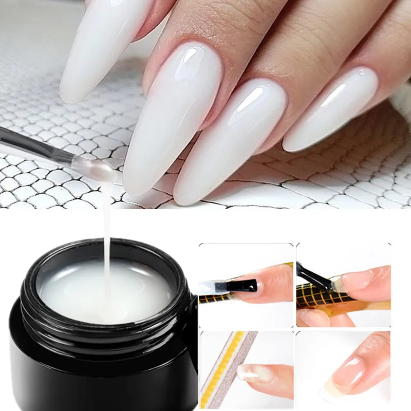 MEET ACROSS 8ml Milk White Quick Extension Gel Nail Polish Vernis Semi Permanent Soak Off Nail Art UV Gel LED Varnish Nails MEET ACROSS 8ml Milk White Quick Extension Gel Nail Polish Vernis Semi Permanent Soak Off Nail Art UV Gel LED Varnish Nails