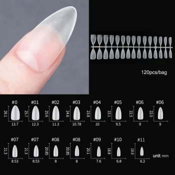 120 pcs Matte Press-On Nail Tips – Soft Full‑Cover Oval Almond Sculpted False Nails 5 84164 qlgsab