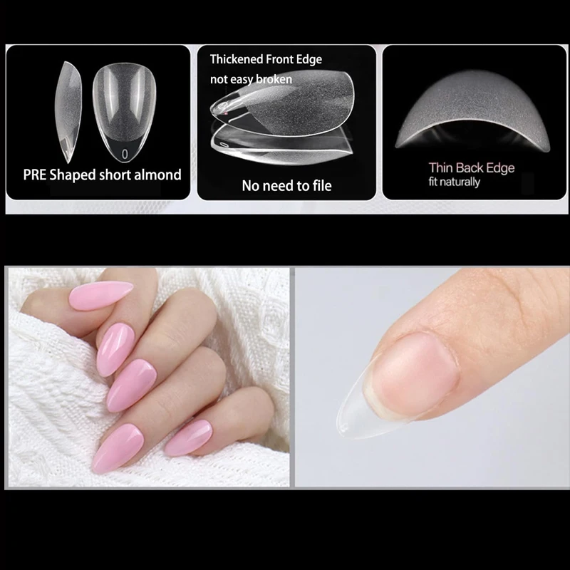 240Pcs/Box Half Matte XXS Almond Nail Tips Full Cover Soft Gel False Artificial Nails Extension Perfect for Extra Short Nail Bed 240Pcs/Box Half Matte XXS Almond Nail Tips Full Cover Soft Gel False Artificial Nails Extension Perfect for Extra Short Nail Bed