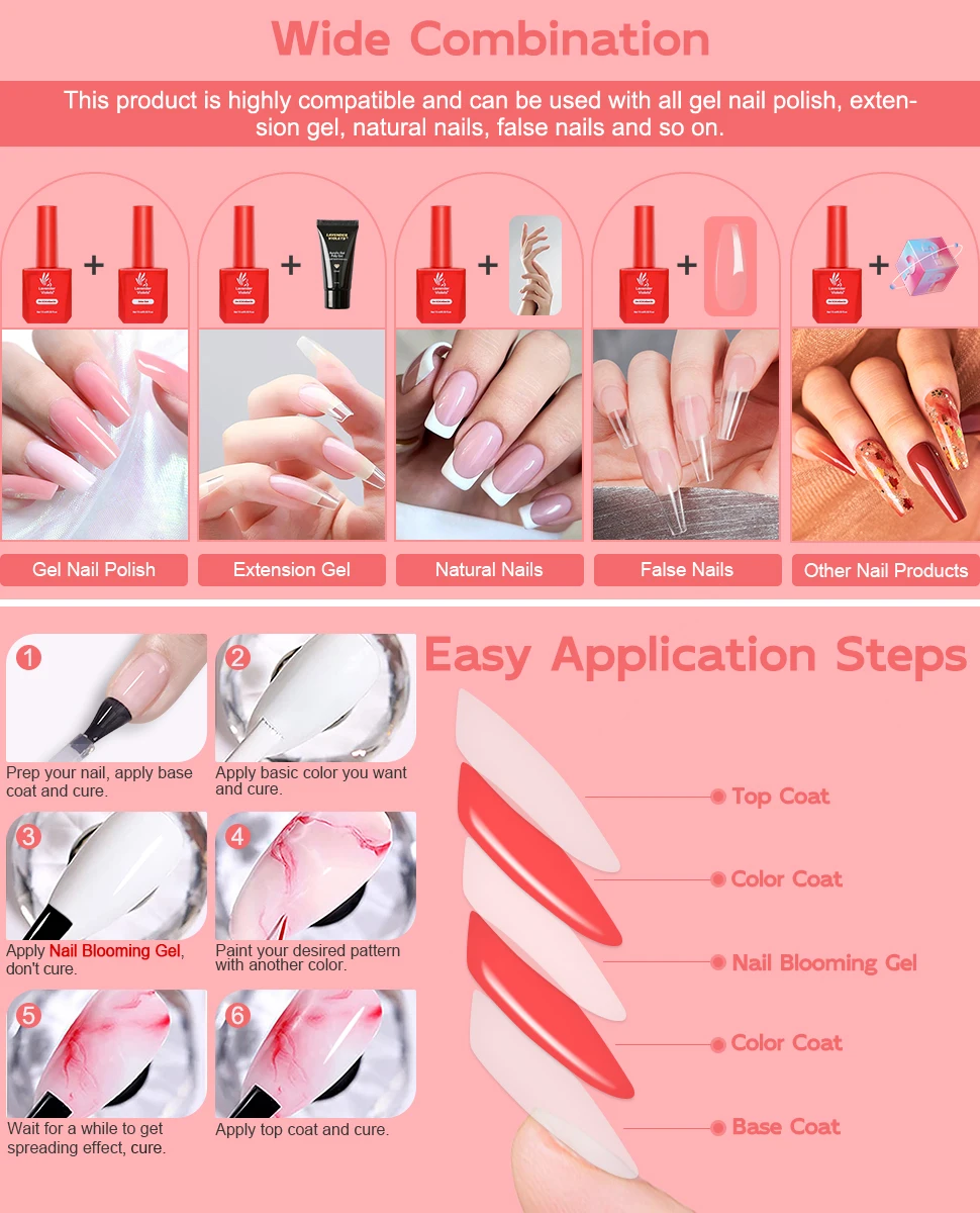15ml Nail Blooming Gel, Blossom Spreading Effect Functional Gel, Easy to Apply for Nail Art Design Home Salon Manicure Pedicure 15ml Nail Blooming Gel, Blossom Spreading Effect Functional Gel, Easy to Apply for Nail Art Design Home Salon Manicure Pedicure