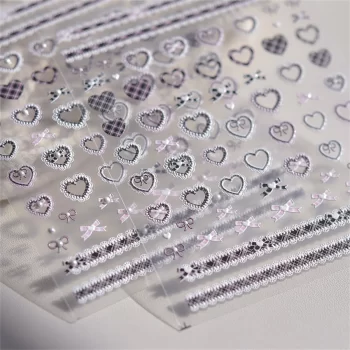 5D Kawaii Lace Nail Stickers – Sweet Japanese Lattice Self‑Adhesive Decals 3 84237 ezeiac