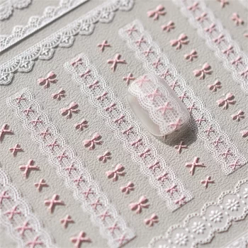5D Kawaii Lace Nail Stickers – Sweet Japanese Lattice Self‑Adhesive Decals 4 84237 iqnlgf