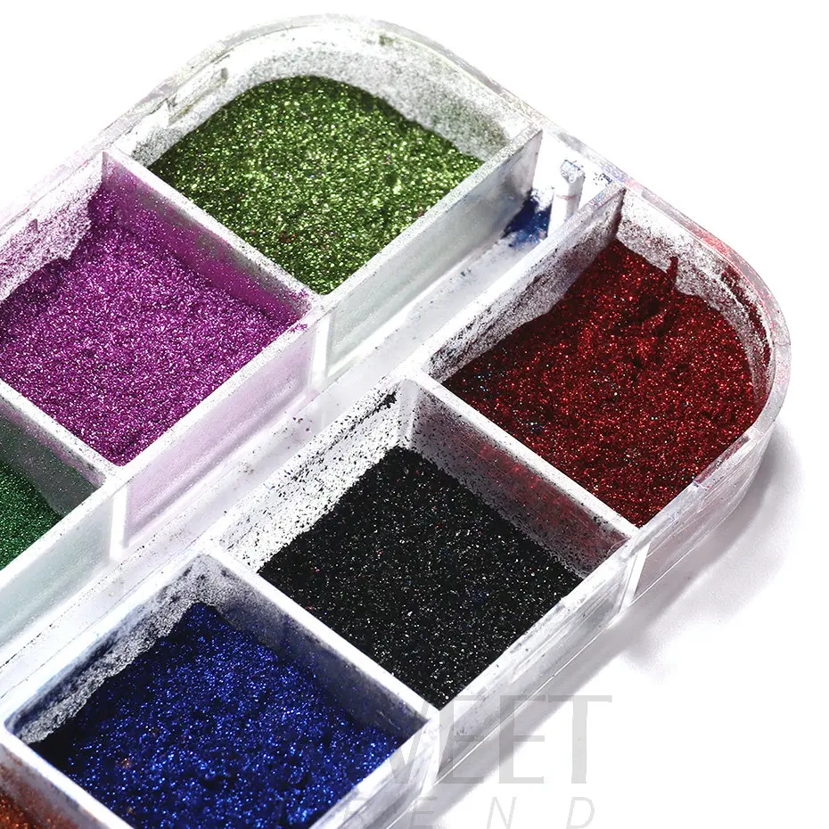 12 Colors Metallic Powder Nail Pigment Holographic Mirror Metal fine Rubbing On Nail Dust Glitter UV Gel Polish Nail Decoration 12 Colors Metallic Powder Nail Pigment Holographic Mirror Metal fine Rubbing On Nail Dust Glitter UV Gel Polish Nail Decoration