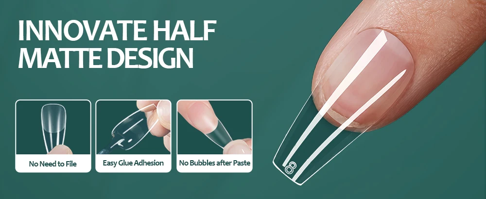 NAILPOP Soft Gel Nail Tips 600PCS Pre-Buff Full Cover Coffin Almond Oval Shaped Nail Extenison Tips Half Matte Gel X Fake Nails NAILPOP Soft Gel Nail Tips 600PCS Pre-Buff Full Cover Coffin Almond Oval Shaped Nail Extenison Tips Half Matte Gel X Fake Nails