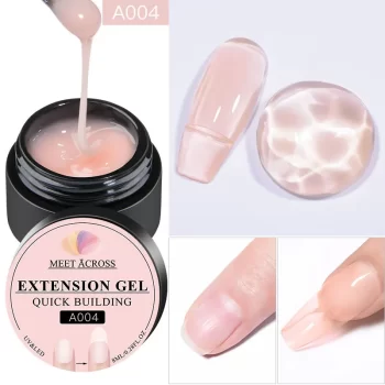 MEET ACROSS Quick Extension Nail Gel 8 ml – Nude, Milk, White Semi‑Permanent UV Polish 2 84581 37lz4r
