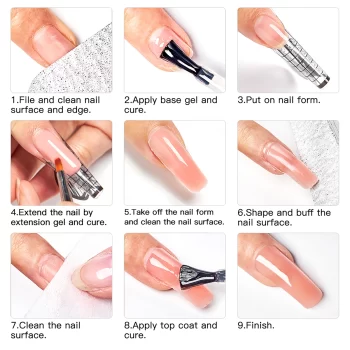 MEET ACROSS Quick Extension Nail Gel 8 ml – Nude, Milk, White Semi‑Permanent UV Polish 5 84581 5gcdl1