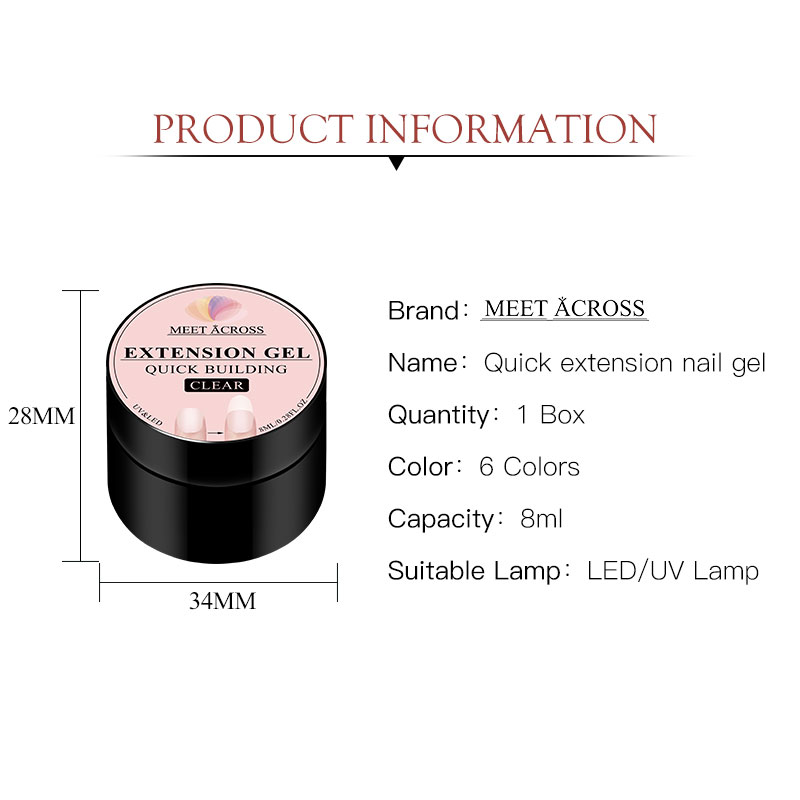 MEET ACROSS 8ML Quick Extension Nail Gel Vernis Nude Milk White Gel Nail Polish UV Semi Permanent Nails Art For Manicure Tools MEET ACROSS 8ML Quick Extension Nail Gel Vernis Nude Milk White Gel Nail Polish UV Semi Permanent Nails Art For Manicure Tools