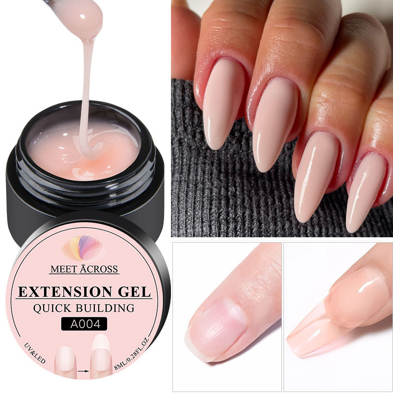MEET ACROSS 8ML Quick Extension Nail Gel Vernis Nude Milk White Gel Nail Polish UV Semi Permanent Nails Art For Manicure Tools MEET ACROSS 8ML Quick Extension Nail Gel Vernis Nude Milk White Gel Nail Polish UV Semi Permanent Nails Art For Manicure Tools
