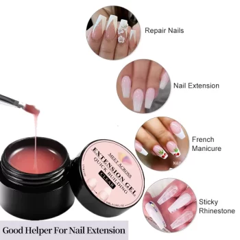 MEET ACROSS Quick Extension Nail Gel 8 ml – Nude, Milk, White Semi‑Permanent UV Polish 1 84581 yno0bq
