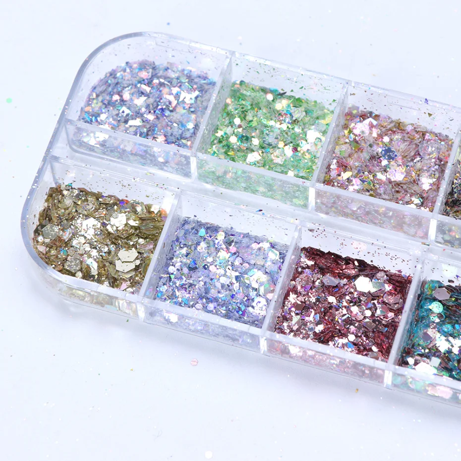 Mirror Iridescent Mixed Hexagon Nail Glitter Sequins Holographic Spangles Flakes Nail Art Powder Gel Polish Manicure Accessories Mirror Iridescent Mixed Hexagon Nail Glitter Sequins Holographic Spangles Flakes Nail Art Powder Gel Polish Manicure Accessories