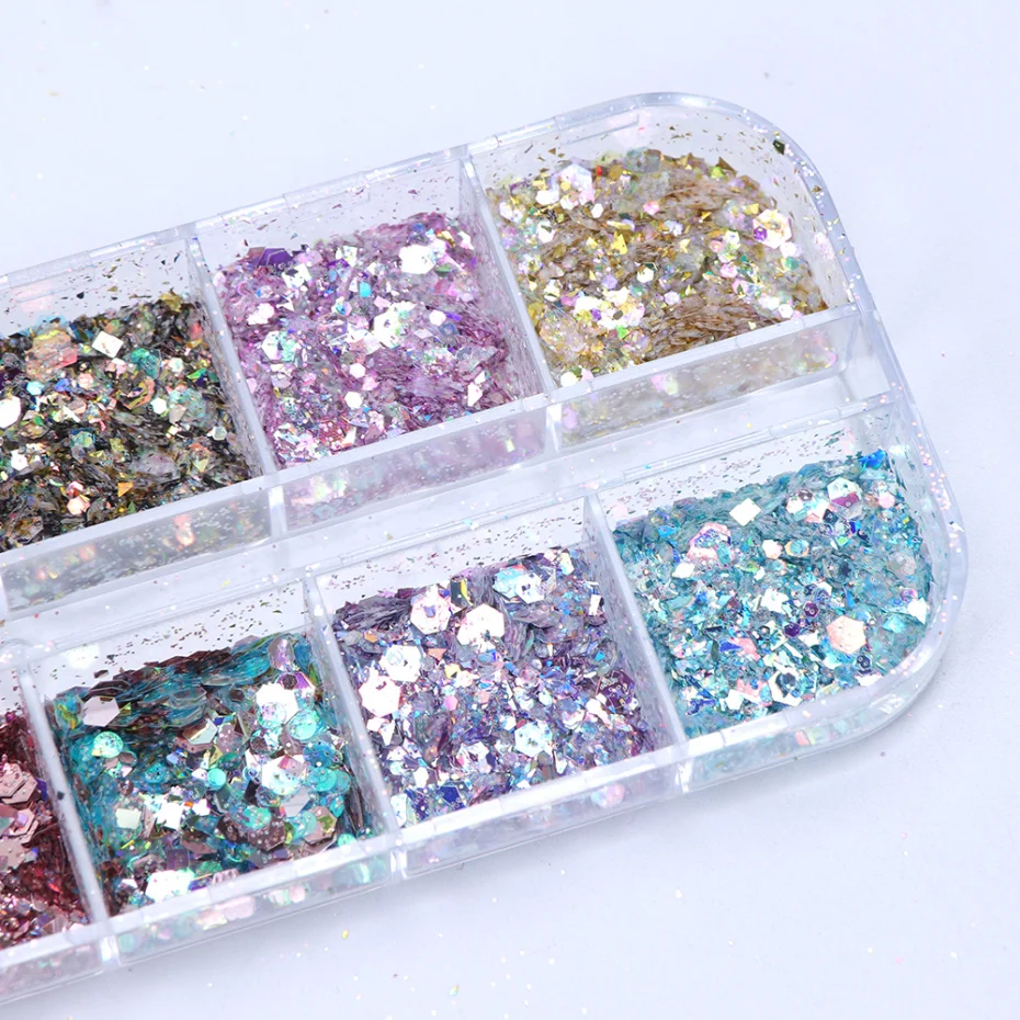 Mirror Iridescent Mixed Hexagon Nail Glitter Sequins Holographic Spangles Flakes Nail Art Powder Gel Polish Manicure Accessories Mirror Iridescent Mixed Hexagon Nail Glitter Sequins Holographic Spangles Flakes Nail Art Powder Gel Polish Manicure Accessories