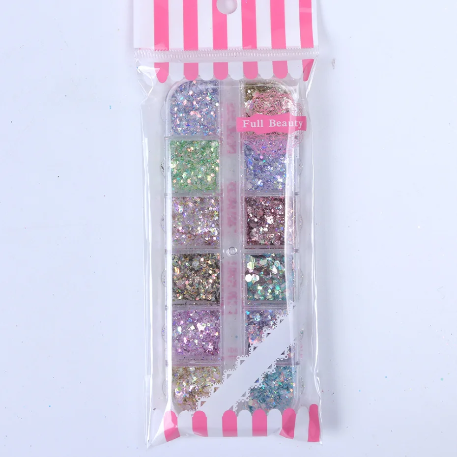 Mirror Iridescent Mixed Hexagon Nail Glitter Sequins Holographic Spangles Flakes Nail Art Powder Gel Polish Manicure Accessories Mirror Iridescent Mixed Hexagon Nail Glitter Sequins Holographic Spangles Flakes Nail Art Powder Gel Polish Manicure Accessories