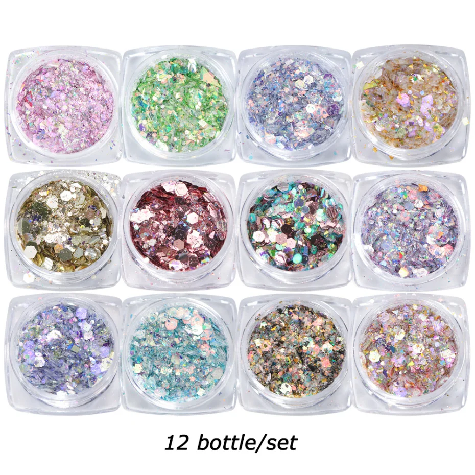 Mirror Iridescent Mixed Hexagon Nail Glitter Sequins Holographic Spangles Flakes Nail Art Powder Gel Polish Manicure Accessories Mirror Iridescent Mixed Hexagon Nail Glitter Sequins Holographic Spangles Flakes Nail Art Powder Gel Polish Manicure Accessories