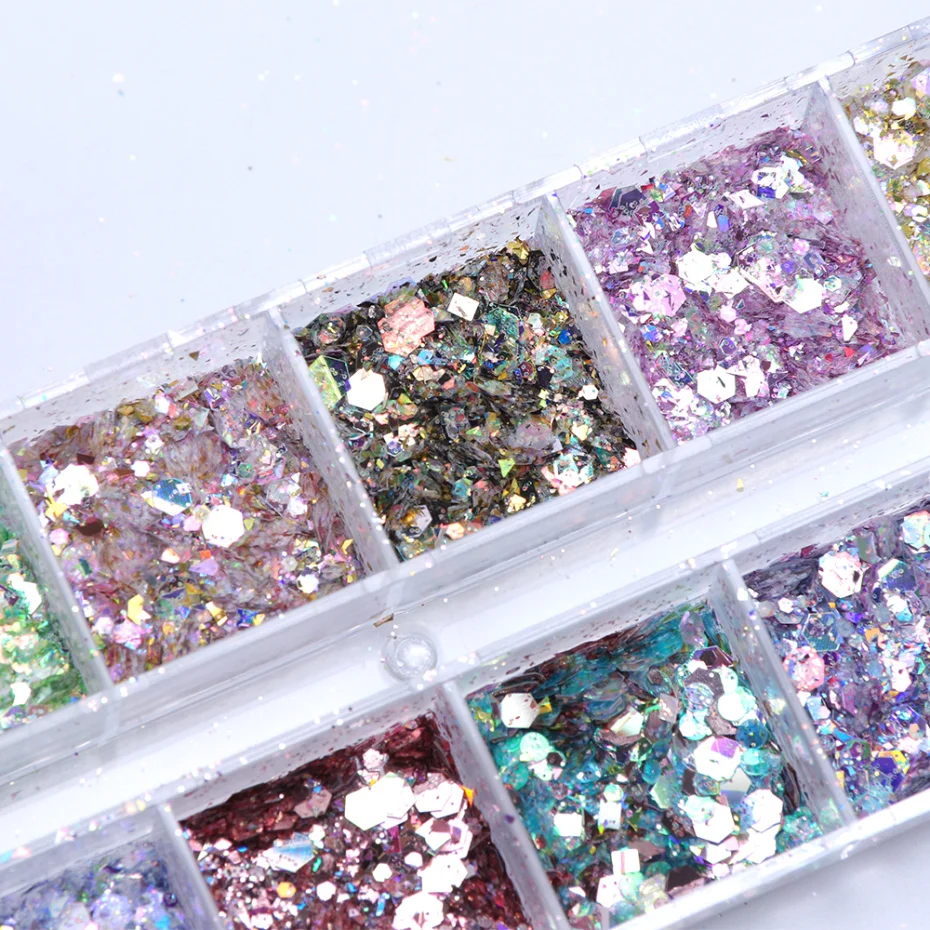 Mirror Iridescent Mixed Hexagon Nail Glitter Sequins Holographic Spangles Flakes Nail Art Powder Gel Polish Manicure Accessories Mirror Iridescent Mixed Hexagon Nail Glitter Sequins Holographic Spangles Flakes Nail Art Powder Gel Polish Manicure Accessories