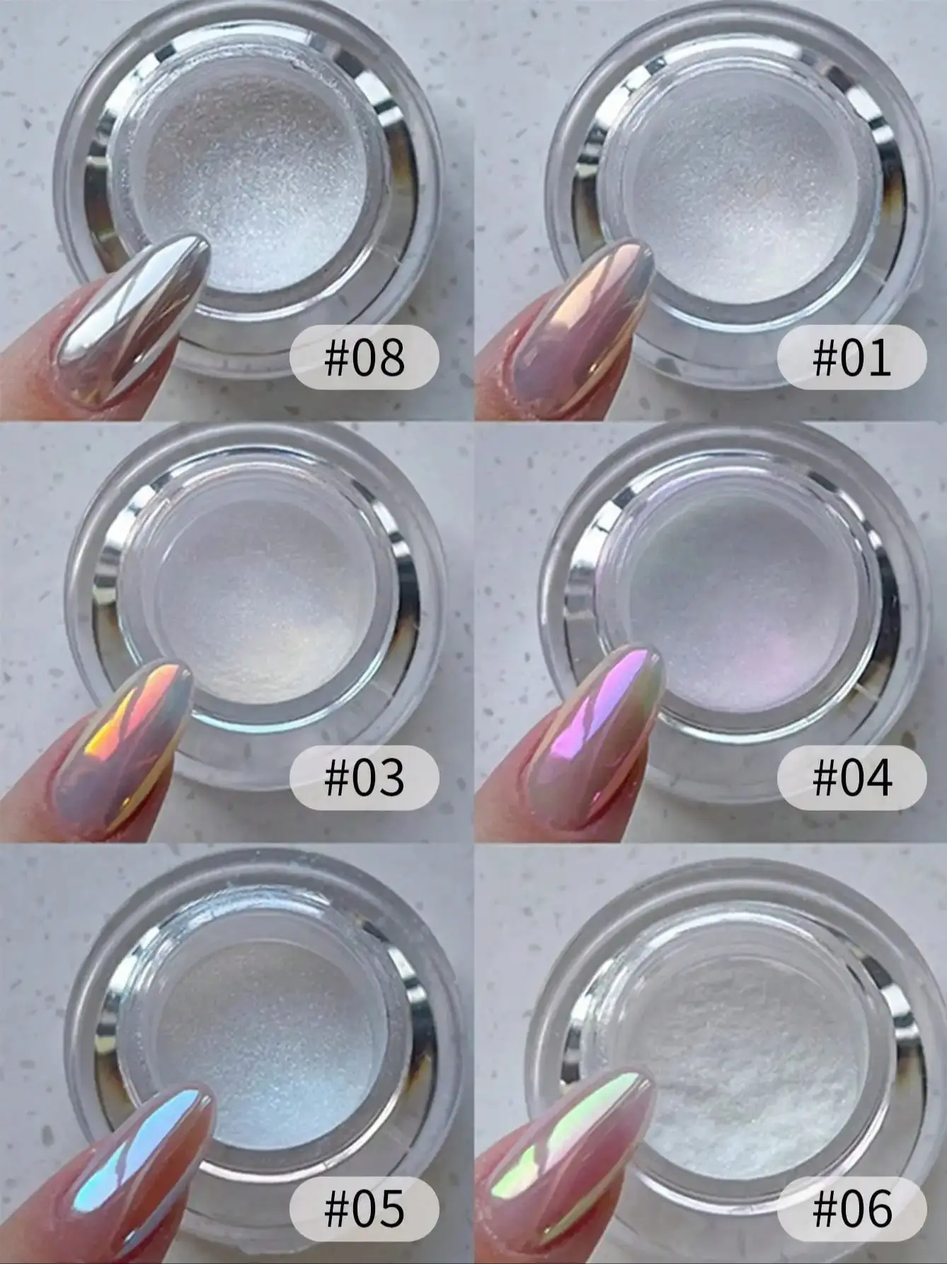1 box Moonlight Mirror Nail Powder Silver Fine Glitter Metallic Effect Pigment Gel Polish Chrome Holographic Nail Powder Moonlight Mirror Nail Powder - 1 box Moonlight Mirror Nail Powder Silver Fine Glitter Metallic Effect Pigment Gel Polish Chrome Holographic Nail Powder