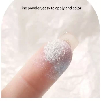 Moonlight Mirror Nail Powder – Silver Fine Glitter Chrome Holographic Pigment 4 84668 vsdtbw