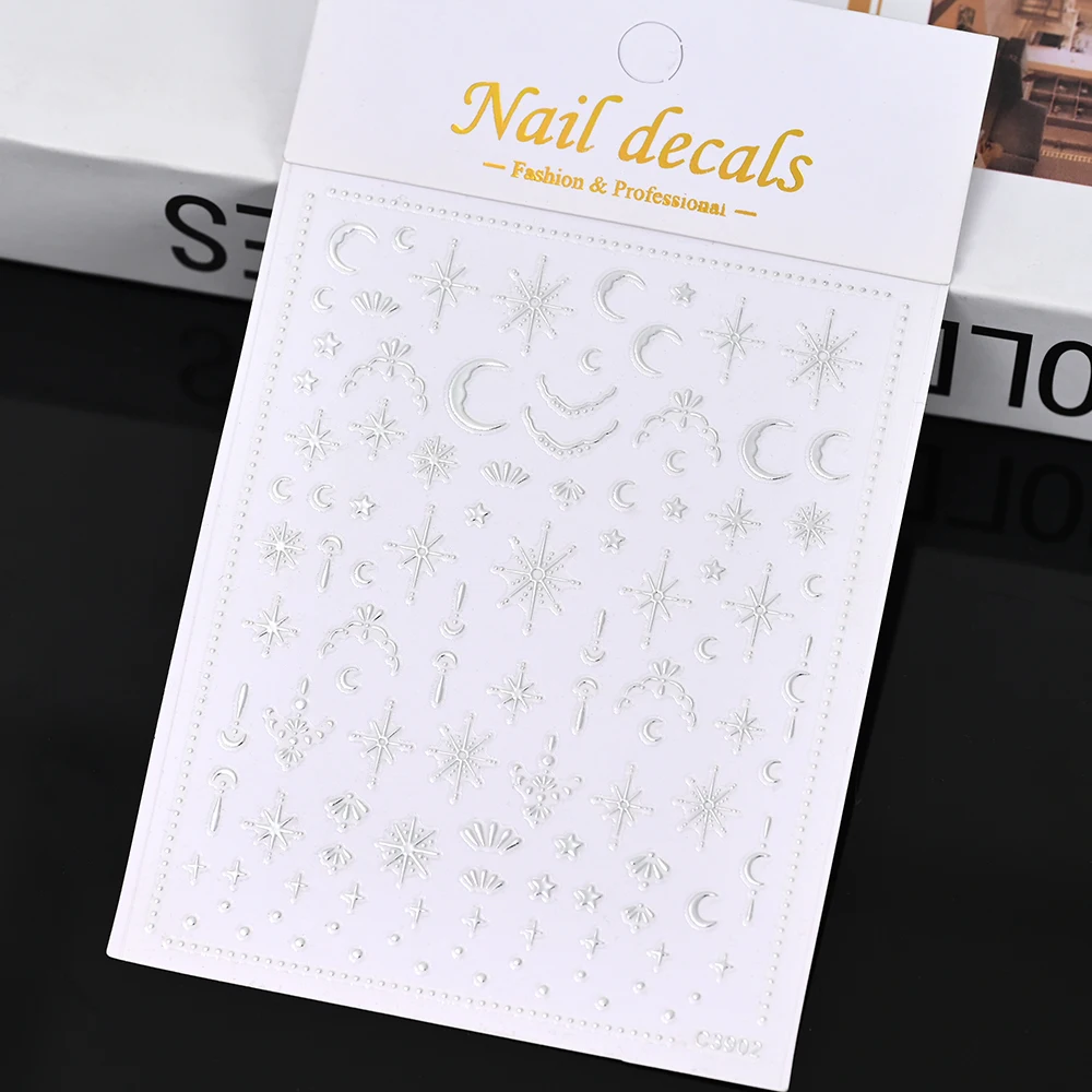 3D Gold Sun/Moon/Star Bronzing Nail Art Sticker 8*10cm Laser Star Moon Design Nail Decal Gold Silver Self-Adhesive Slider &*& 3D Gold Sun, Moon And Star Bronzing Nail Art Sticker - 3D Gold Sun/Moon/Star Bronzing Nail Art Sticker 8*10cm Laser Star Moon Design Nail Decal Gold Silver Self-Adhesive Slider &*&