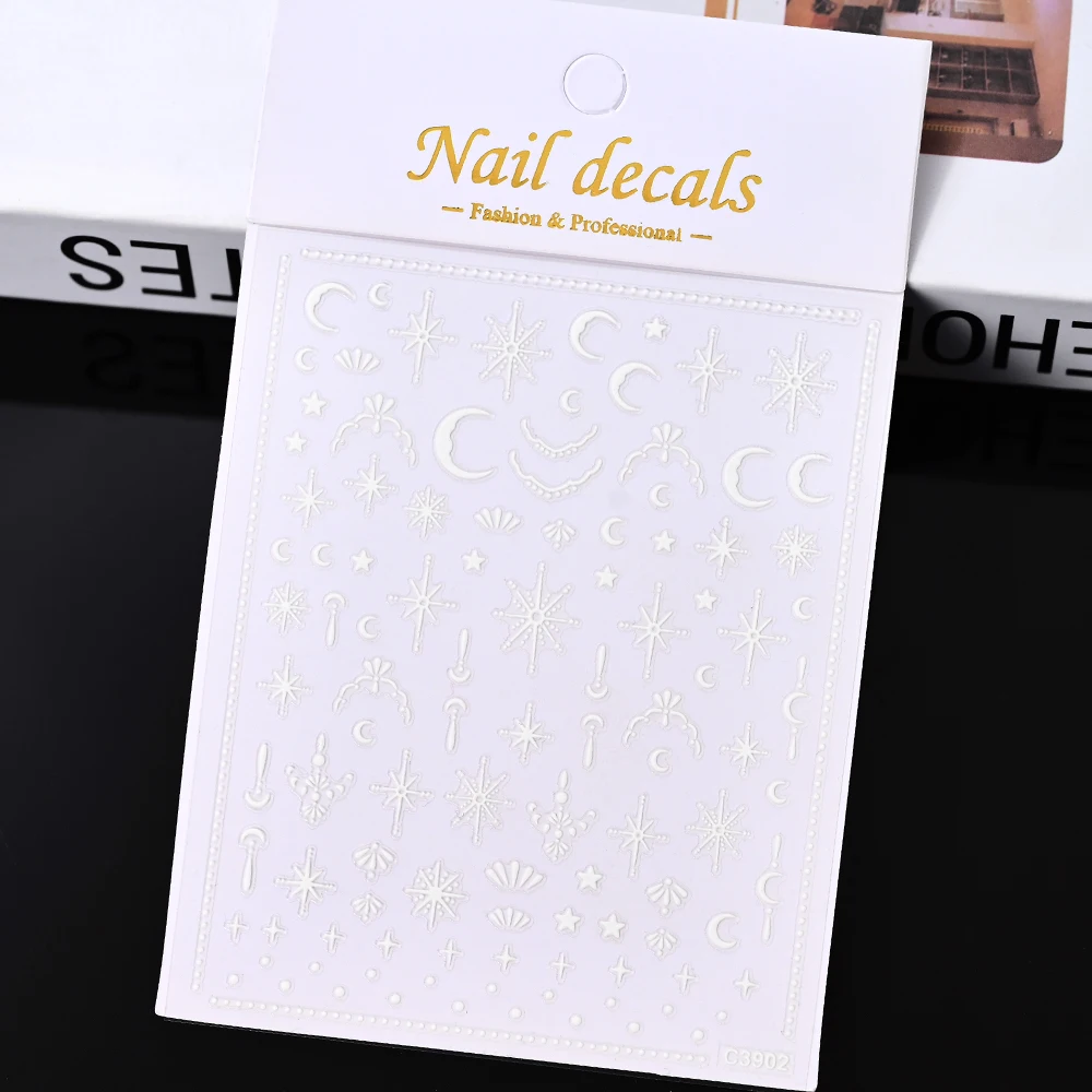 3D Gold Sun/Moon/Star Bronzing Nail Art Sticker 8*10cm Laser Star Moon Design Nail Decal Gold Silver Self-Adhesive Slider &*& 3D Gold Sun, Moon And Star Bronzing Nail Art Sticker - 3D Gold Sun/Moon/Star Bronzing Nail Art Sticker 8*10cm Laser Star Moon Design Nail Decal Gold Silver Self-Adhesive Slider &*&