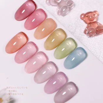 VENDEENI Jelly Gel Nail Polish – 15ml, 24 Transparent Nude & Jade Colours 2 84920 opbewj