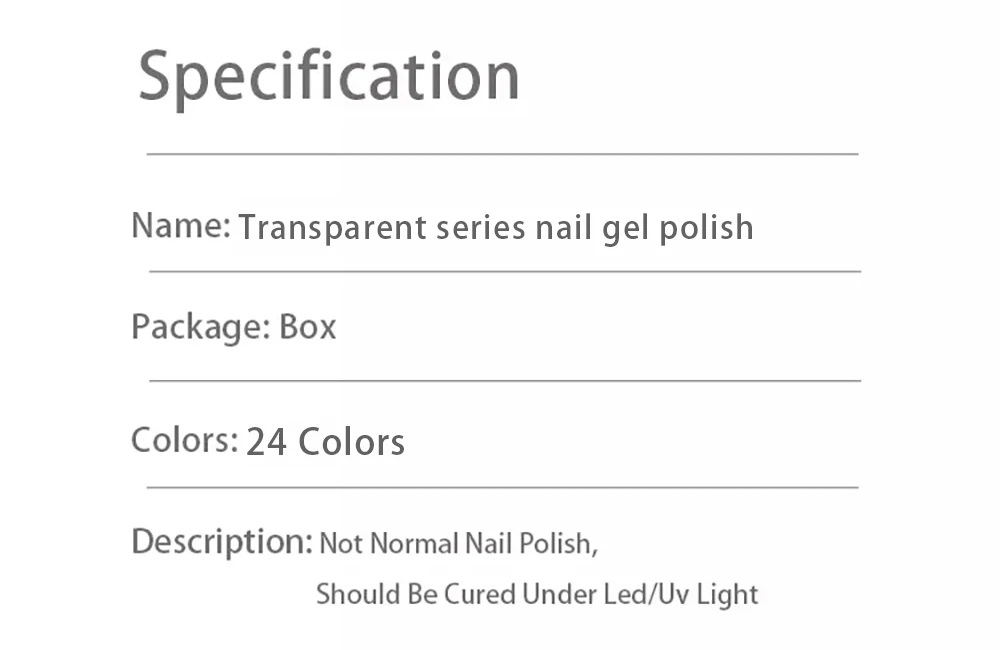 Vendeeni 24 Colors Jelly Transparent Gel Nail Polish Nude Pink Skin Color UV Soak Off Gel Varnish Jade Nail Art Gel Lacquer 15ml VENDEENI Jelly Gel Nail Polish - Vendeeni 24 Colors Jelly Transparent Gel Nail Polish Nude Pink Skin Color UV Soak Off Gel Varnish Jade Nail Art Gel Lacquer 15ml