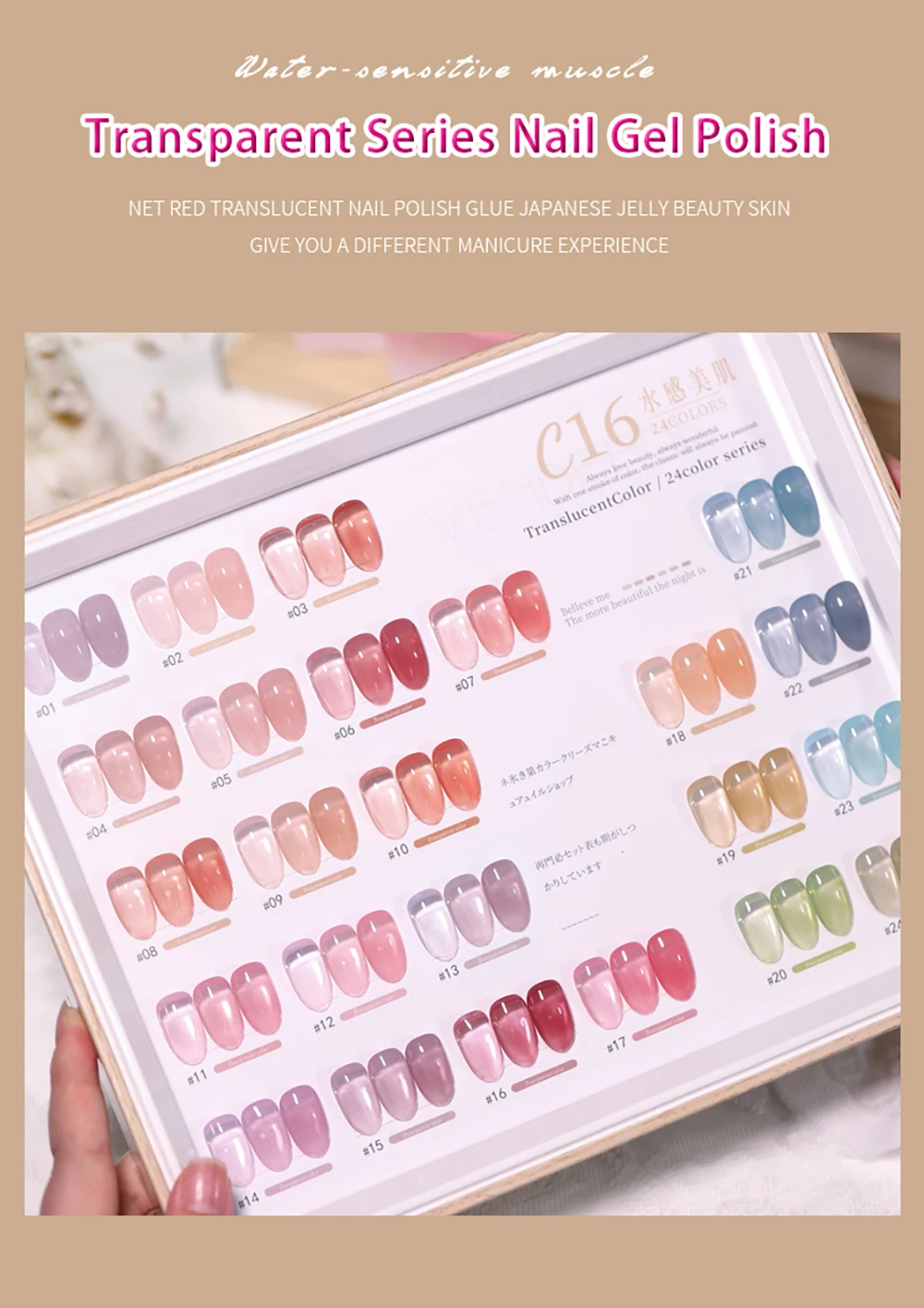 Vendeeni 24 Colors Jelly Transparent Gel Nail Polish Nude Pink Skin Color UV Soak Off Gel Varnish Jade Nail Art Gel Lacquer 15ml VENDEENI Jelly Gel Nail Polish - Vendeeni 24 Colors Jelly Transparent Gel Nail Polish Nude Pink Skin Color UV Soak Off Gel Varnish Jade Nail Art Gel Lacquer 15ml