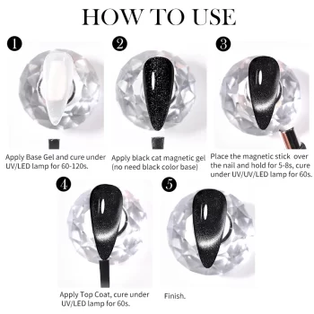 LILYCUTE Cat Magnetic Gel – 7ml Black Crystal Glitter, No Base Needed 4 85032 kc9xoi