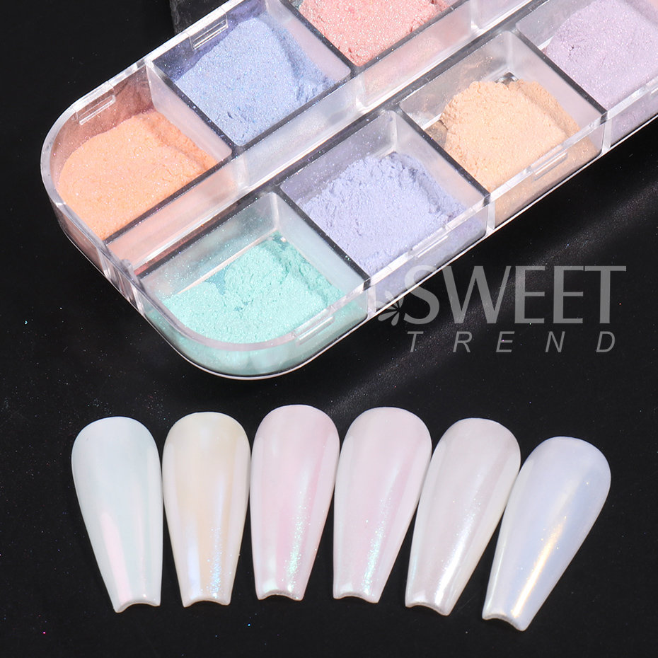12 Colors Aurora Powder Nail Glitter Pigment Mirror White Iridescent Fairy Fine Chrome Reflective Rubbing On Dust Manicure Decor Aurora Chrome Powder – 12 Colors Aurora Powder Nail Glitter Pigment Mirror White Iridescent Fairy Fine Chrome Reflective Rubbing On Dust Manicure Decor