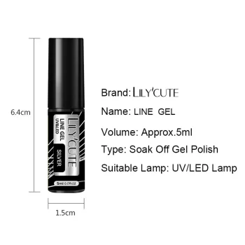 LILYCUTE Metallic Liner Gel – 5ml Gold & Silver Stripe Art Polish 5 85039 kub6wf
