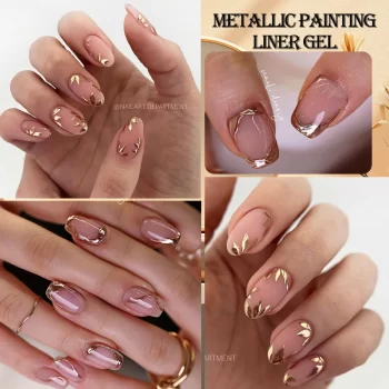 LILYCUTE Metallic Liner Gel – 5ml Gold & Silver Stripe Art Polish 2 85039 wpo0my