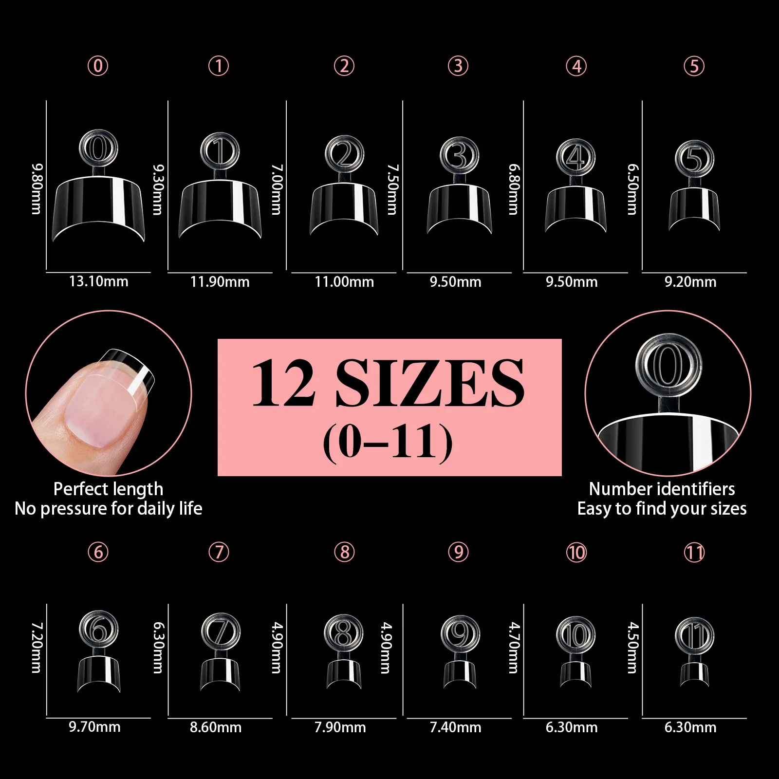 600pcs/Boxed Ultra Short French False Press On Acrylic Nails Tips Almond Square Traceless Manicure Salon Home DIY Fake Nail Ultra-Short French Press-On Nail Tips - 600pcs/Boxed Ultra Short French False Press On Acrylic Nails Tips Almond Square Traceless Manicure Salon Home DIY Fake Nail