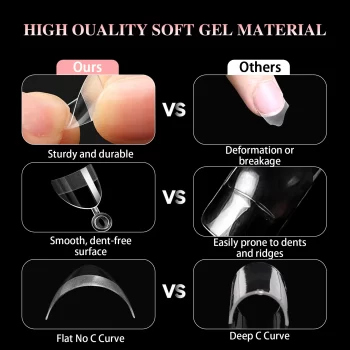 600pcs Ultra-Short French Press-On Nail Tips – Almond & Square Shape, Traceless, Boxed Set for DIY & Salon Use 3 85060 fsl0ll