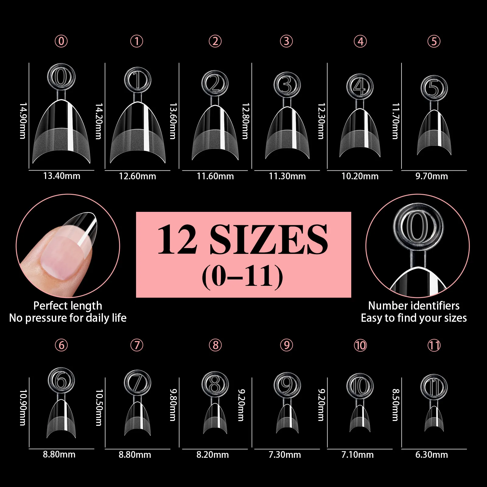 600pcs/Boxed Ultra Short French False Press On Acrylic Nails Tips Almond Square Traceless Manicure Salon Home DIY Fake Nail Ultra-Short French Press-On Nail Tips - 600pcs/Boxed Ultra Short French False Press On Acrylic Nails Tips Almond Square Traceless Manicure Salon Home DIY Fake Nail
