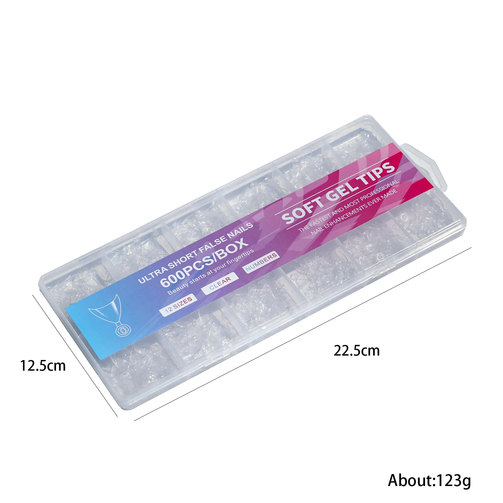 600pcs/Boxed Ultra Short French False Press On Acrylic Nails Tips Almond Square Traceless Manicure Salon Home DIY Fake Nail Ultra-Short French Press-On Nail Tips - 600pcs/Boxed Ultra Short French False Press On Acrylic Nails Tips Almond Square Traceless Manicure Salon Home DIY Fake Nail