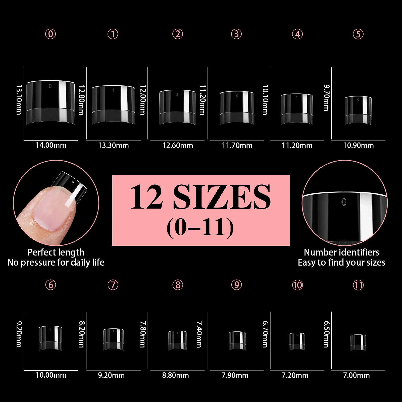 600pcs/Boxed Ultra Short French False Press On Acrylic Nails Tips Almond Square Traceless Manicure Salon Home DIY Fake Nail Ultra-Short French Press-On Nail Tips - 600pcs/Boxed Ultra Short French False Press On Acrylic Nails Tips Almond Square Traceless Manicure Salon Home DIY Fake Nail