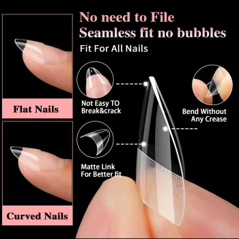 600pcs Ultra-Short French Press-On Nail Tips – Almond & Square Shape, Traceless, Boxed Set for DIY & Salon Use 2 85060 yj6bed