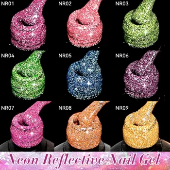 LILYCUTE Reflective Glitter Gel Nail Polish – 7ml, Silver Sparkle, Soak-Off UV Gel 5 85276 2vaggb