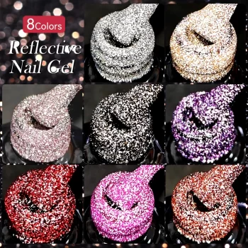 LILYCUTE Reflective Glitter Gel Nail Polish – 7ml, Silver Sparkle, Soak-Off UV Gel 4 85276 ajejq3