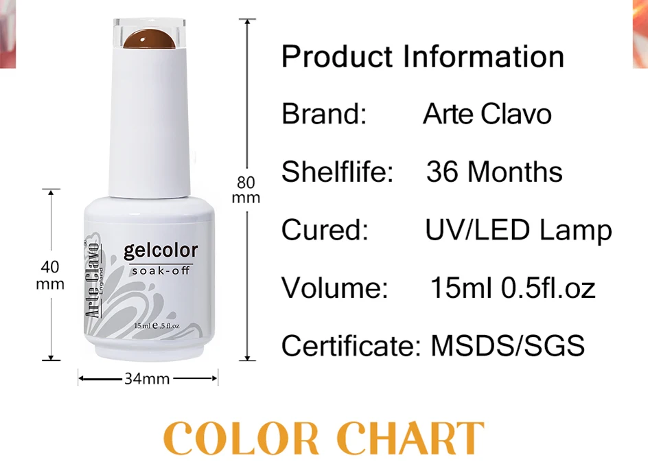 Arte Clavo Gel Nail Polish 15ml 72 Colors Nail Gel Polish Colorful Gel Soak Off UV LED Gel Nail Art DIY Design Varnishes Arte Clavo Gel Nail Polish - Arte Clavo Gel Nail Polish 15ml 72 Colors Nail Gel Polish Colorful Gel Soak Off UV LED Gel Nail Art DIY Design Varnishes