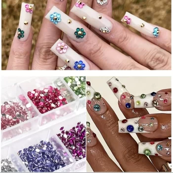 Crystal Nail Art Rhinestones Set – 12-Grid Shimmering Flatback Gemstones 2 85443 fmszgz