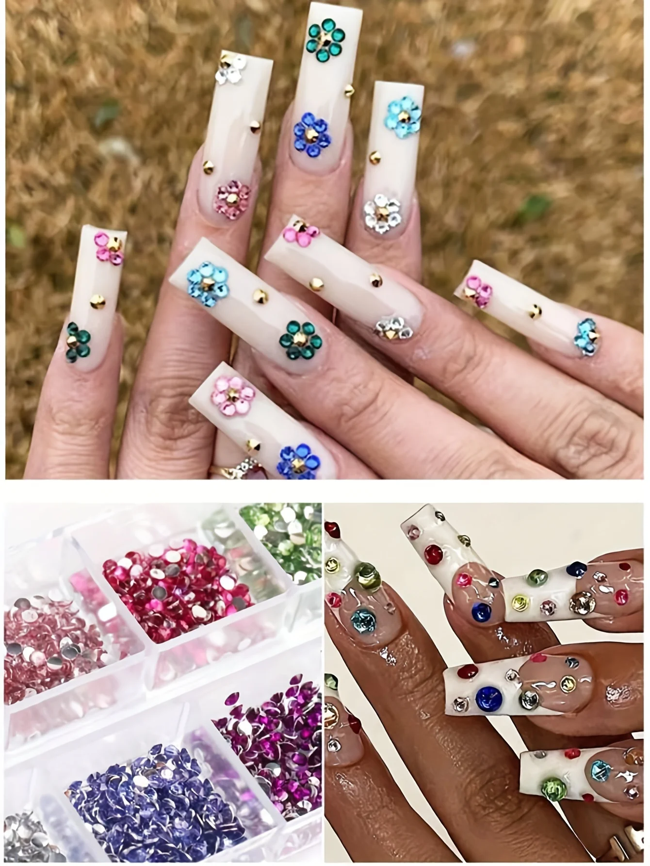 12 Grid Shimmering Crystal Nail Art Rhinestones - Flatback Gemstones for Versatile Decoration - Adorns Nails Shoes Makeup Bags Crystal Nail Art Rhinestones Set - 12 Grid Shimmering Crystal Nail Art Rhinestones - Flatback Gemstones for Versatile Decoration - Adorns Nails Shoes Makeup Bags