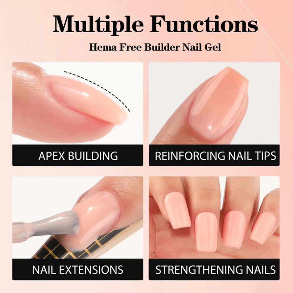 CHUNSHU Hema FREE Construction UV Gel 18ml Builder Nail Gel In A Bottle Semi Permanent Thick Rubber Base Gel Extension Nails Art HEMA-Free Builder Gel in a Bottle - CHUNSHU Hema FREE Construction UV Gel 18ml Builder Nail Gel In A Bottle Semi Permanent Thick Rubber Base Gel Extension Nails Art